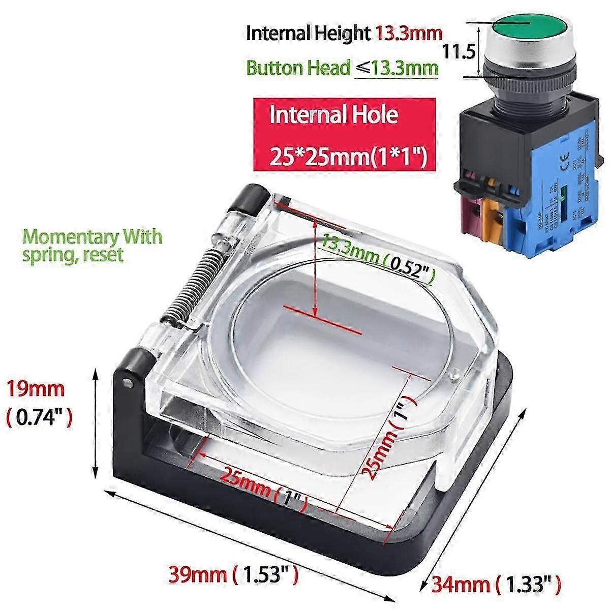 2-Pack Power Button Covers - Waterproof Dustproof Protector For 22mm Computer Buttons