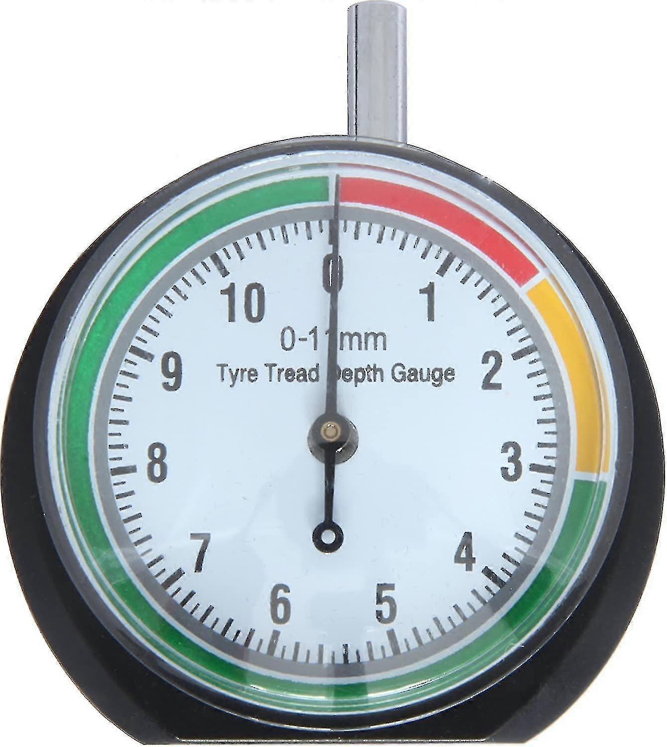 Tire Tread Depth Gauge - Depth Measuring Tool - 0-11mm/ 0-0.43inch - Dial Diameter 44mm (1.7inch) - 