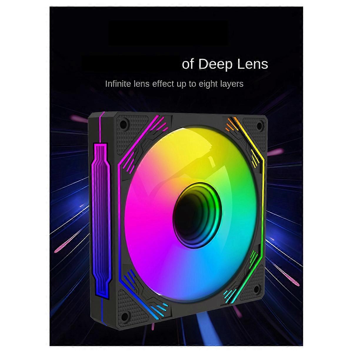 Game Cabinet RGB Chassis Fan 120mm 3D Infinite Mirror Silent Fan ...