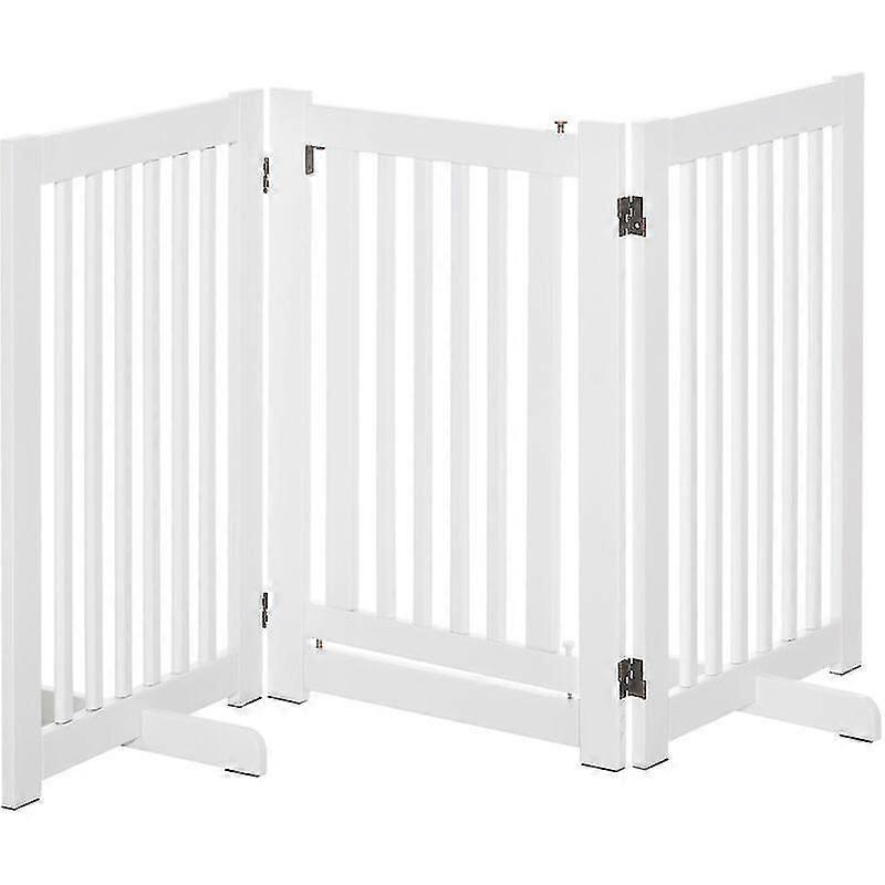 -foldable Modular Barrier Safety Barrier With Integrated Lockable Door Dim. 155l X 35w X 76h Cm Mdf White
