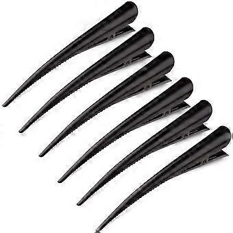 Grandes Grampos de Cabelo Longos de Jacaré Para Seccionamento de Salão, 5 Polegadas à Prova de Ferrugem Durável Antiderrapante Duckbill Grampos de Metal (Pacote de 6) Preto-Bom