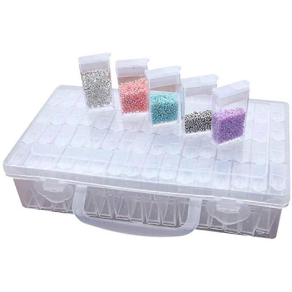 64 Compartments Plastic Boxes, Diamond Embroidery Sorting Box In Stable Storage Box Tool Box Diamond Painting Box For Nails, Rhinestones, Pearls, Diy