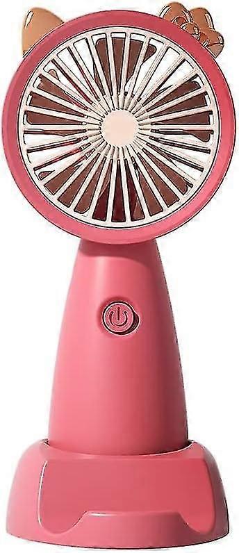 USB מיני מאוורר כף יד חיצוני מיני שולחן עבודה יצירתי משרד טעינה שקטה מאוורר כף יד נייד (צבע: אדום שזיף, חבילה אחת)
