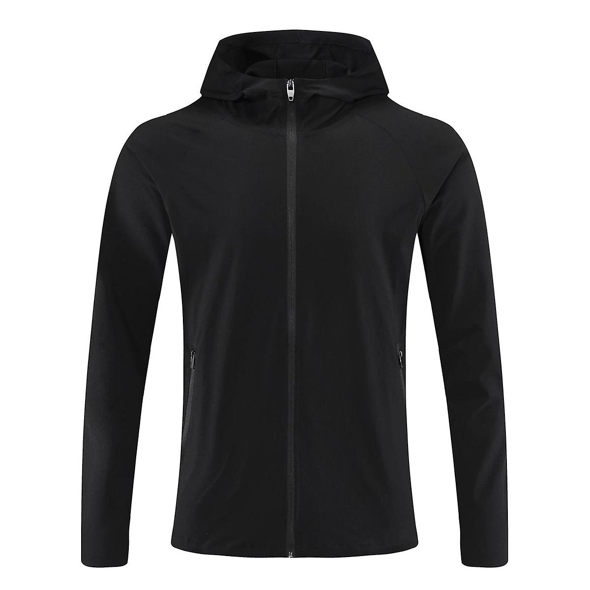 Cloudstyle Men's Solid Colour Hooded Quick Dry Sports Jacket