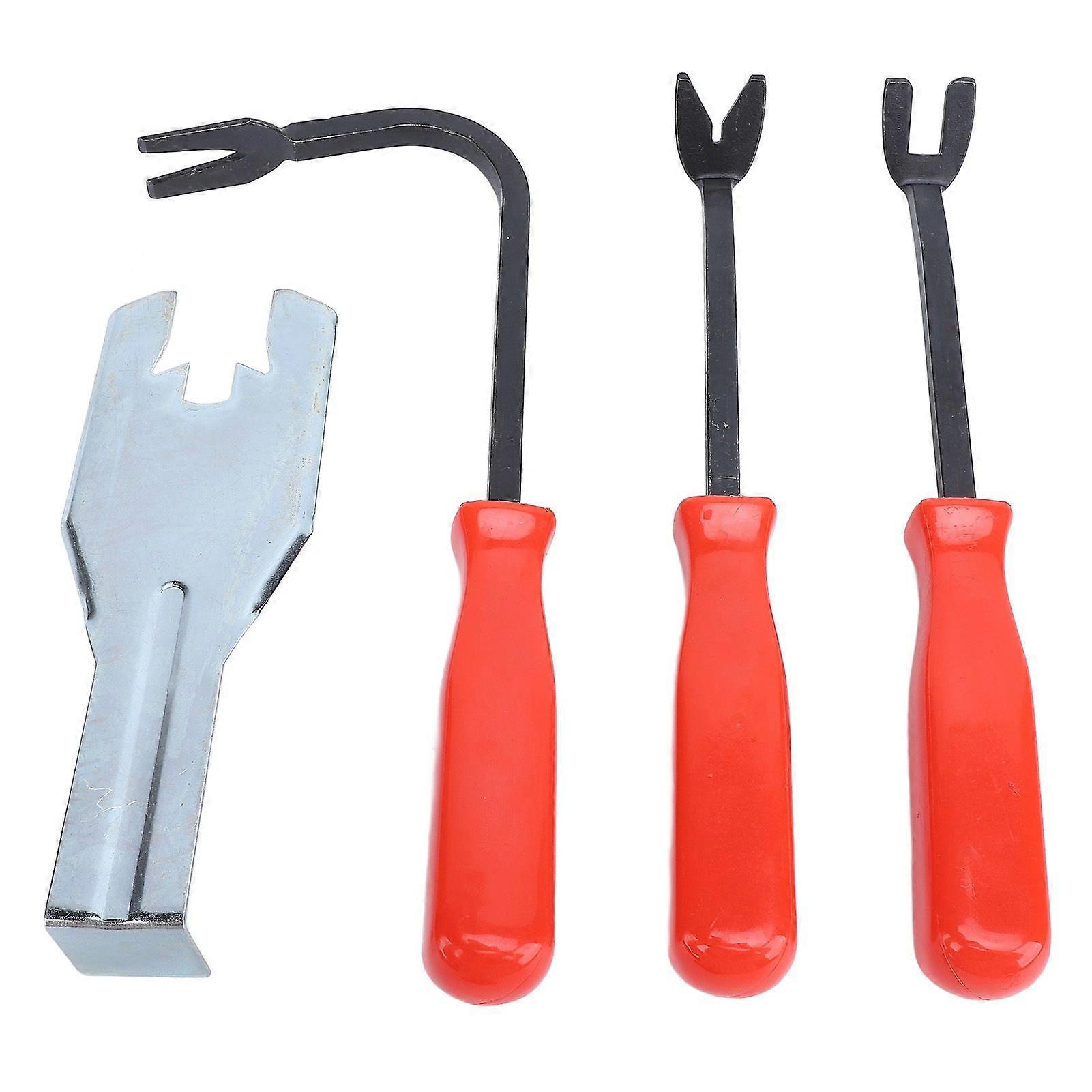 4 Pcs Car Door Panel Remover Set Metal Auto Trim Rivet Pry Disassembly Repairing Tool with Window Handle Clip Remover MK7335
