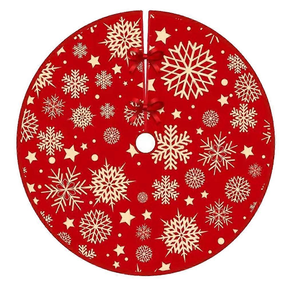 Foldable Christmas Tree Skirt, Soft Polyester Material Reusable Elegant Design Easy to Install High Quality for Home Garden Shopping Center (All