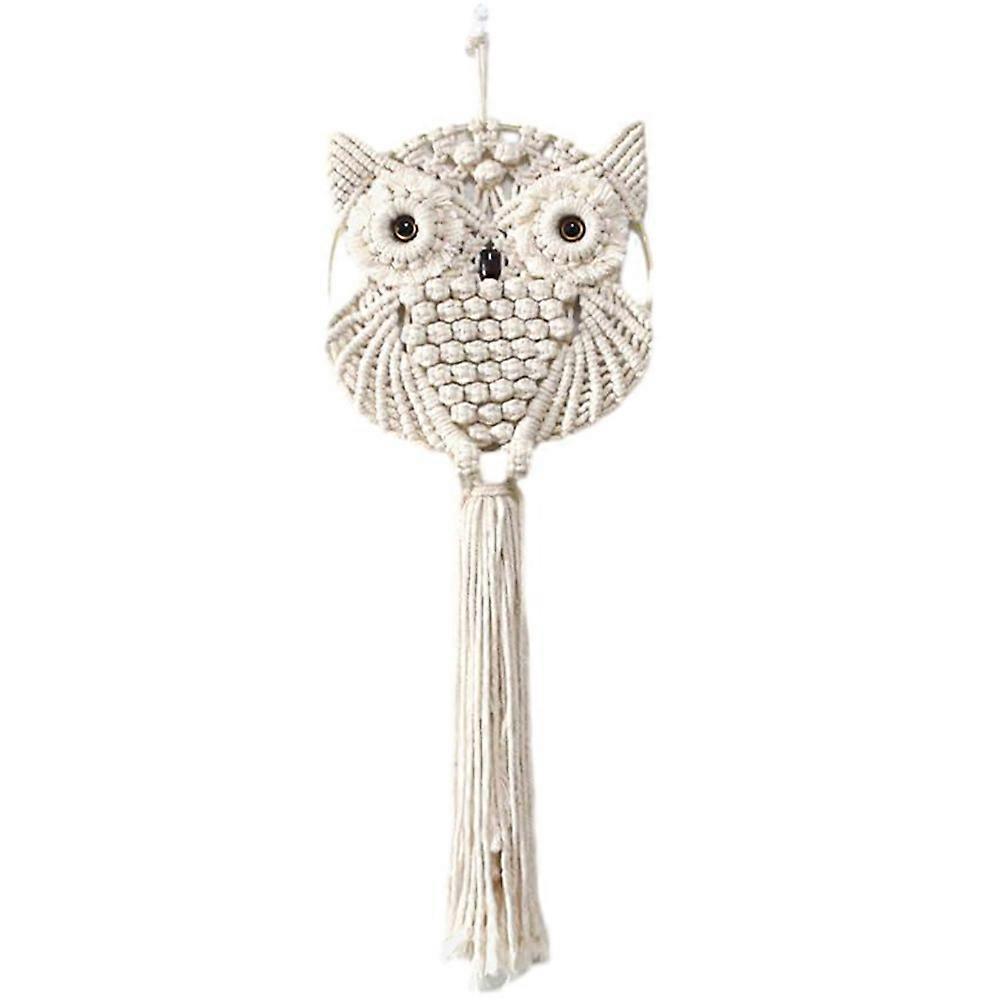 Ugle Macrame vægophæng Boho ornament til hjemmekontor stue