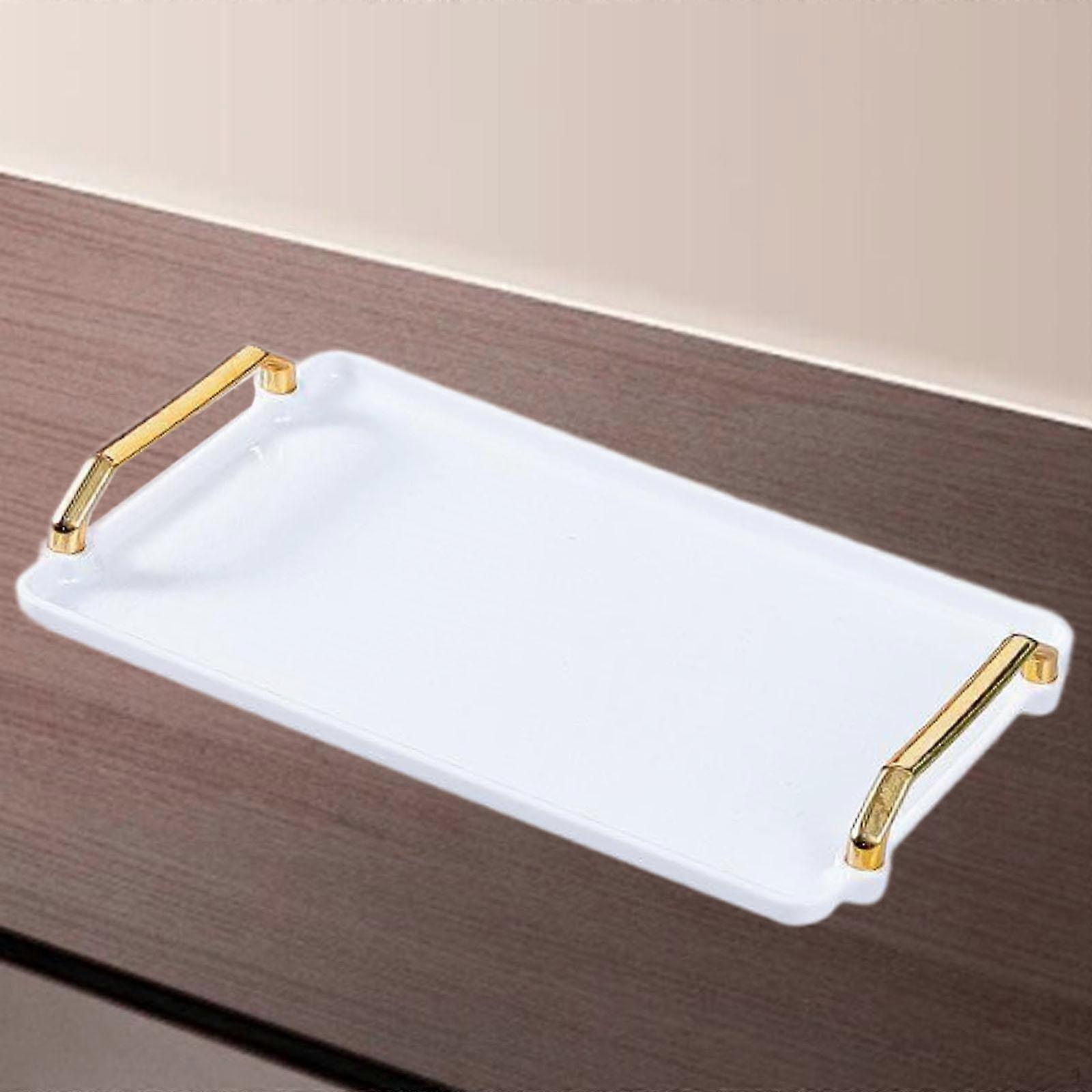 Decorative Serving Tray Cosmetic Storage for Drinks Versatile Convenient Sofa Couch