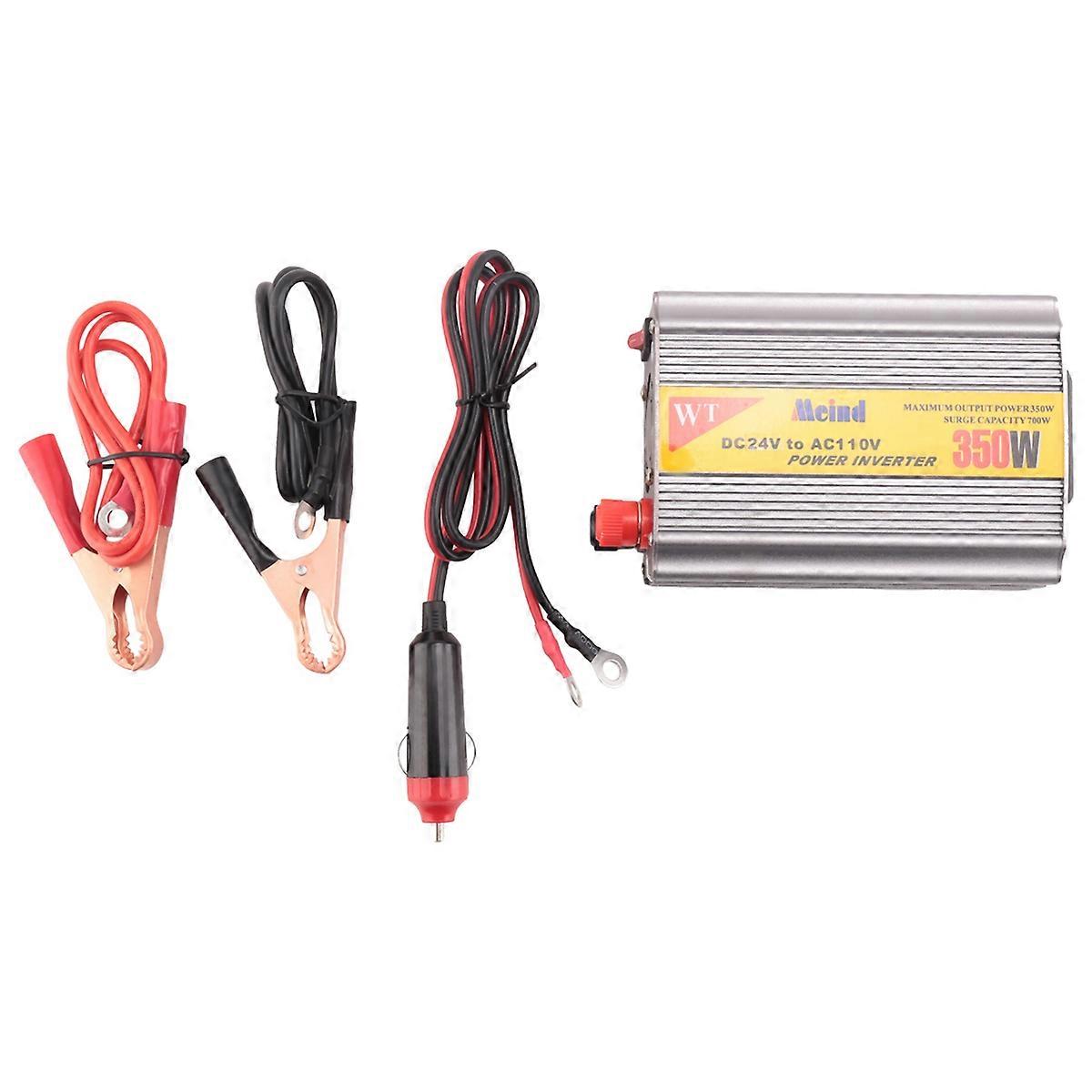 Pure Sine Wave Inverter 24V to AC 110V 350W Transformer Photovoltaic Solar Power Converter Car Home