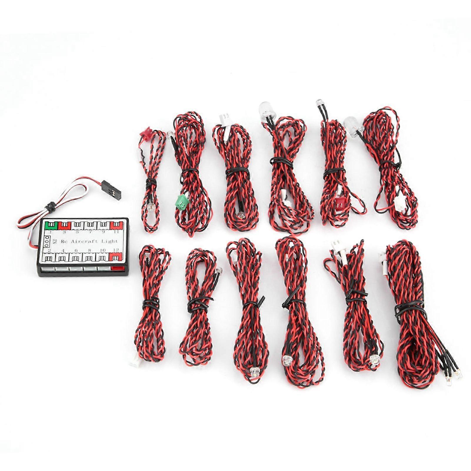Simulated 14 LED Flashing Light System for RC Aircraft Gliders