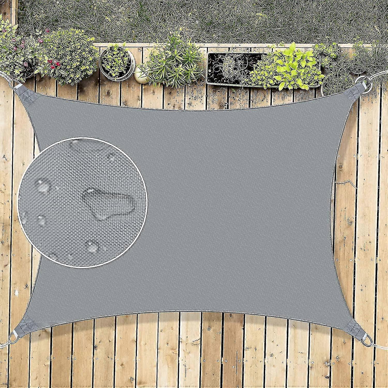 3x3m Rectangular Sun Protection Awning, 95% UV Blocking, with Free Rope (1pc