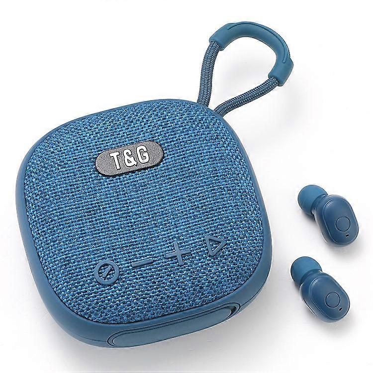 T&G TG813 2-in-1 TWS Wireless Speaker Bluetooth Earphone Stereo Sound Subwoofer Supports TF Card Playback