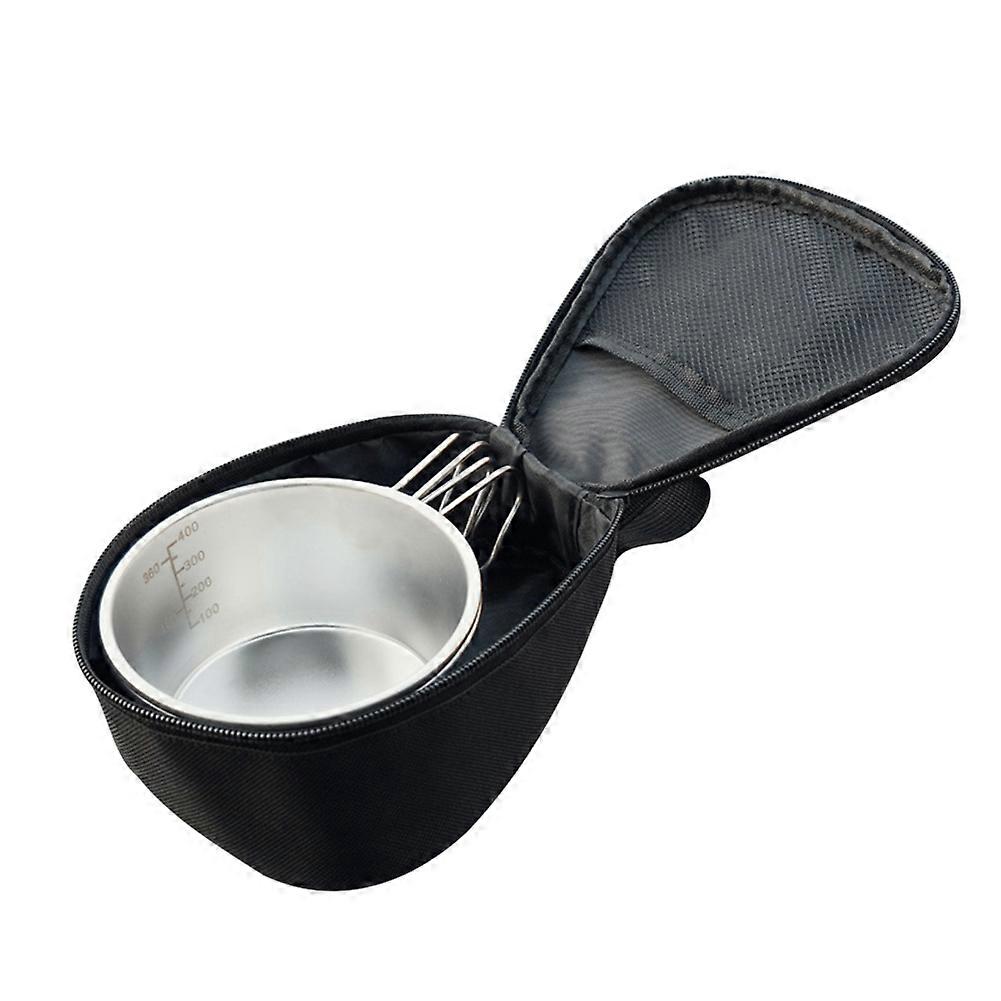 Multifunctional Stainless Steel Bowls Portable Outdoor Camping Hiking Backpacking Picnic Cookware Tableware with Scales