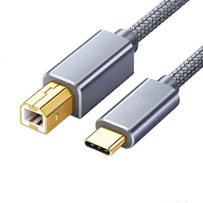 USB C To USB B 2.0 Printer Cable Nylon Braided Printer Scanner Cord For MacBook Pro