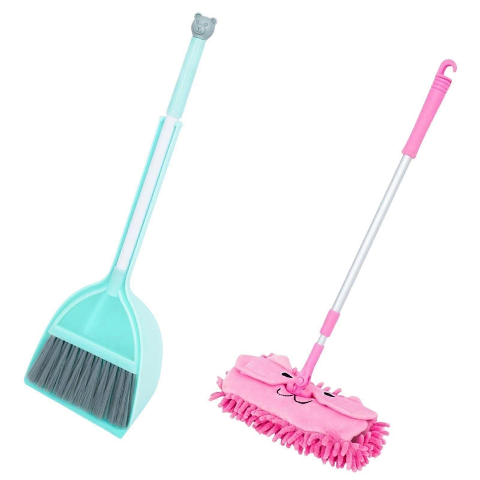 幼児のクリーニングセットかわいい子供たちのハウスキーピングクリーニングツール就学前の緑のほうき