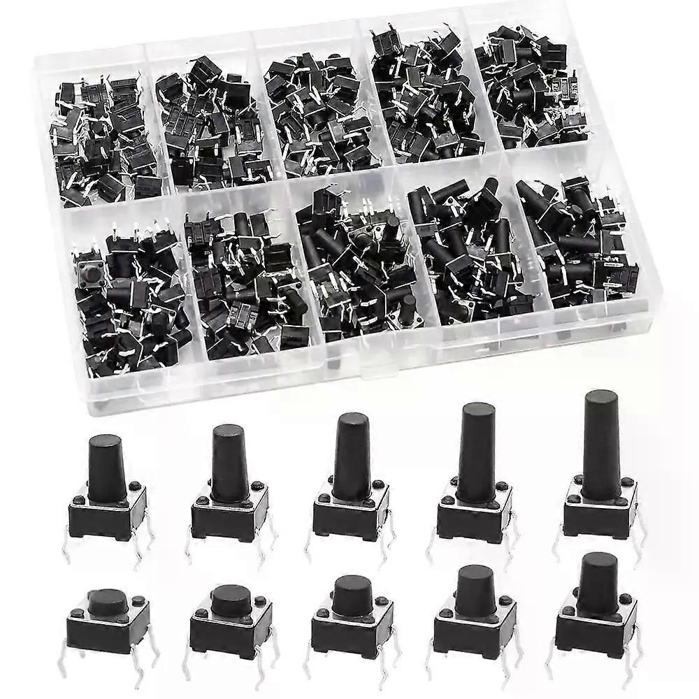200Pcs Mini Tactile Push Button Useful 4 pin 6x6 mm Pushbutton Switches Micro Momentary Switch Breadboard Arduino PCB