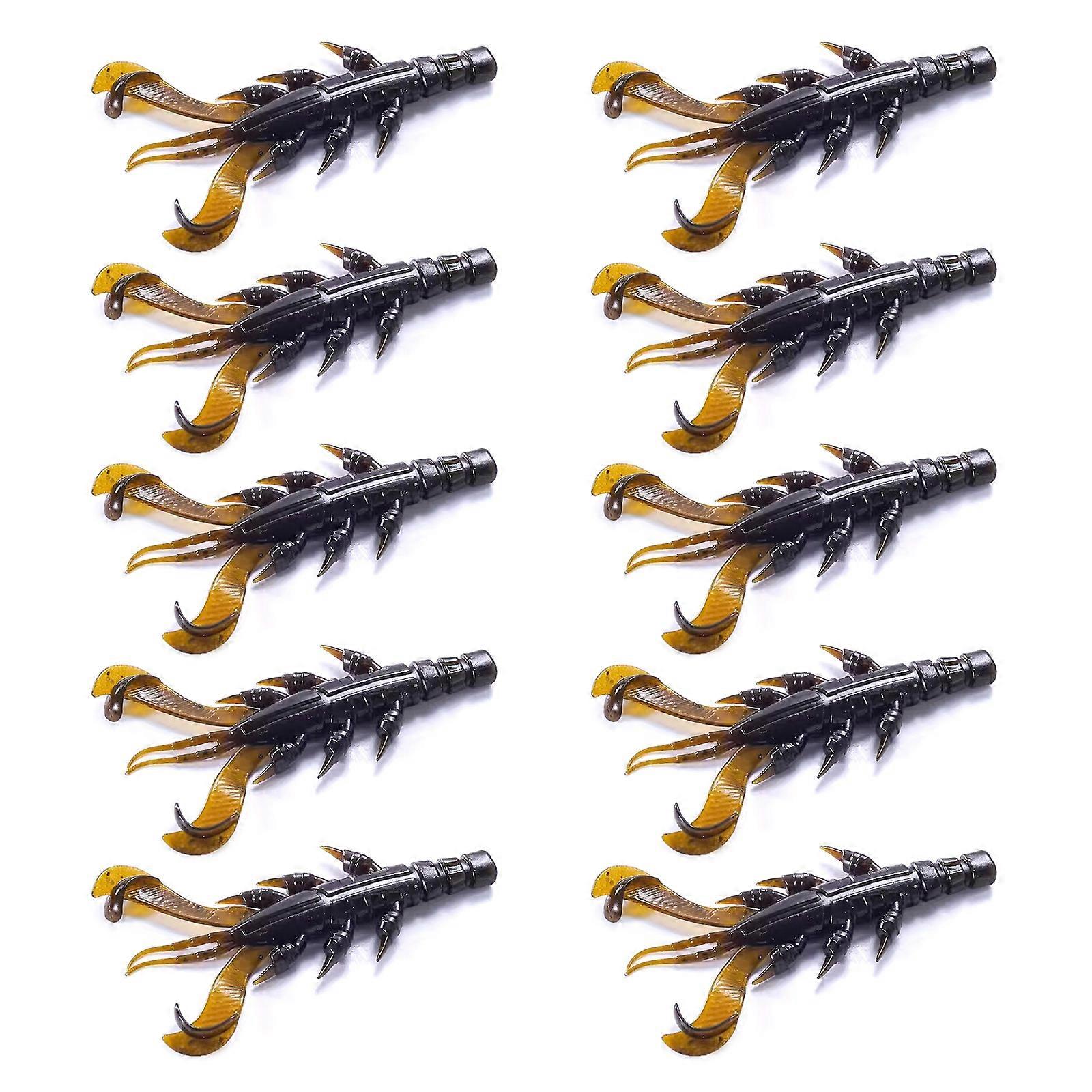 10 Stücke Simulation Garnelen Garnelen Angelgerät Köder Köder Weich-PVC Schwimmen Garnelen Köder Köder Schwimmende Sinking Köder Würmer