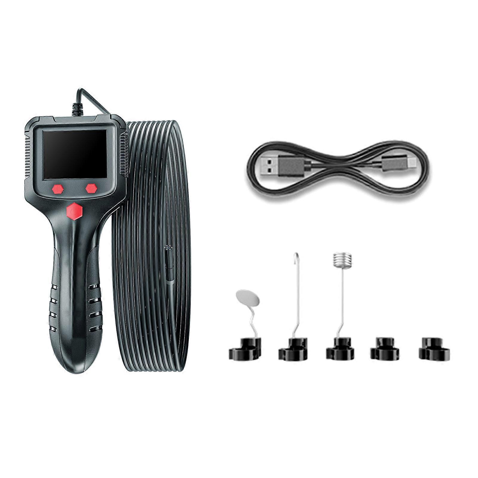 Portable Industrial Endoscope with Large Screen Inspection Camera Snake Camera with Light Endoscopic Camera for Vehicles Multicolor