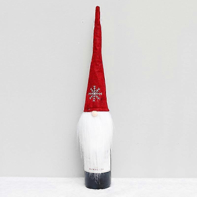 Christmas Decorations Snowflake Faceless Old Man Red Wine Bottle Set Santa Claus Wine Bag Festive Party Dressup