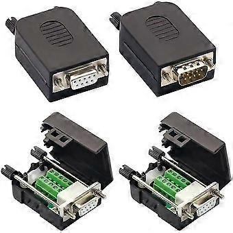 PENGLIN 2x Connettore DB9 Femmina Senza Saldatura, RS232 Porta Seriale, Con Custodia E Morsetti, 9 Pin