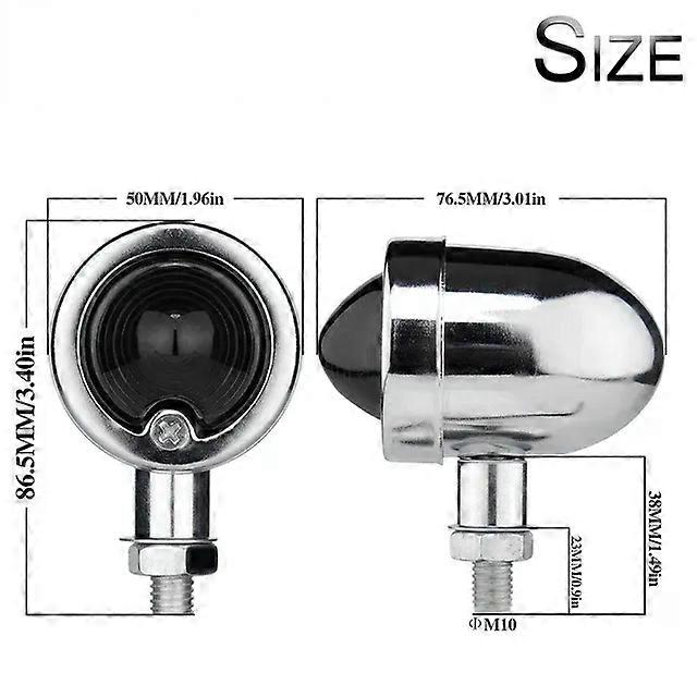 2pcs Bullet Motorcycle Turn Signal Light Indicator Blinker Retro Lamp compatible for   Davidson    Bobber Chopper