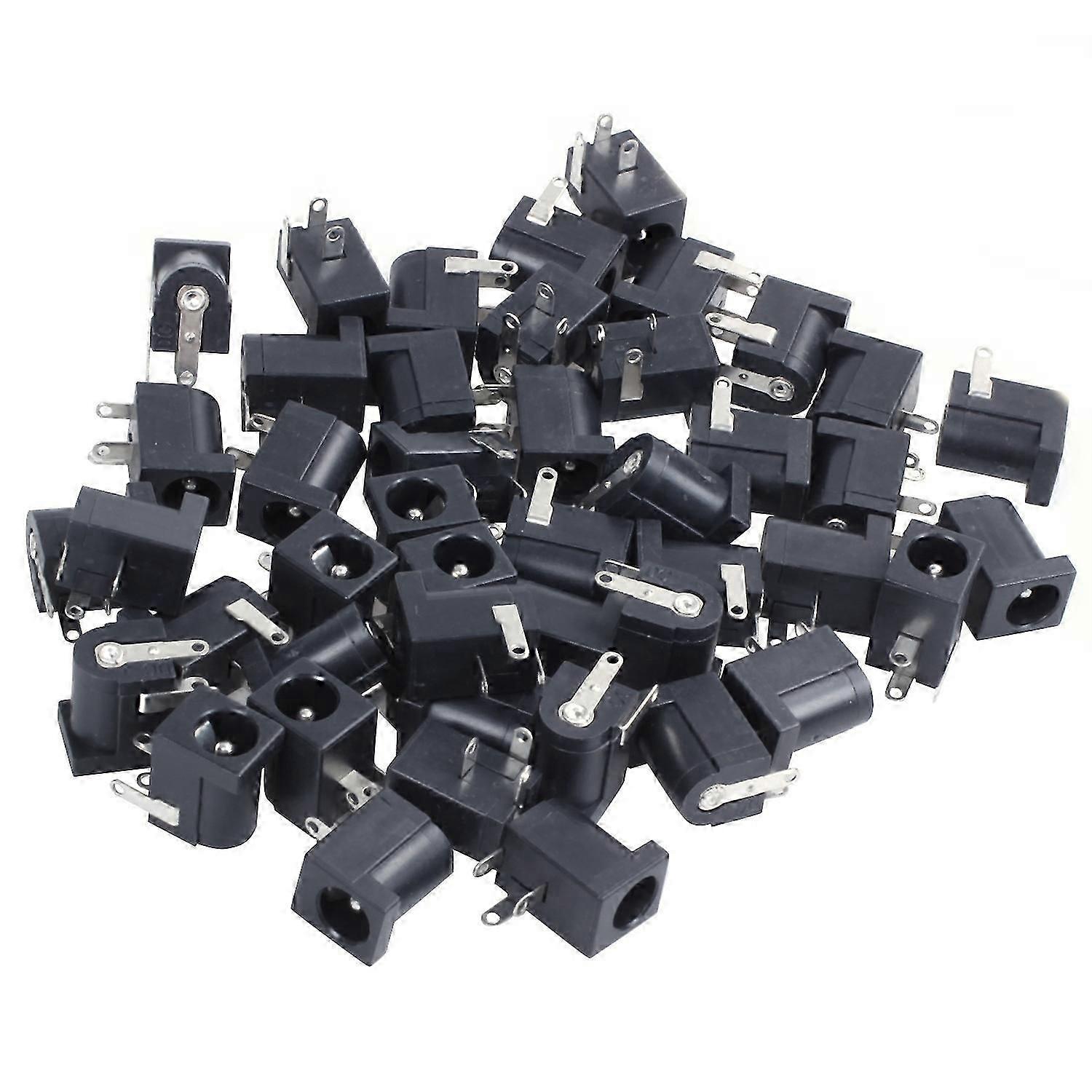 sourcingmap 45PCS DC Power Jack Socket 2.1mm x 5.5mm Barrel-Type PCB Mount DC-005 js
