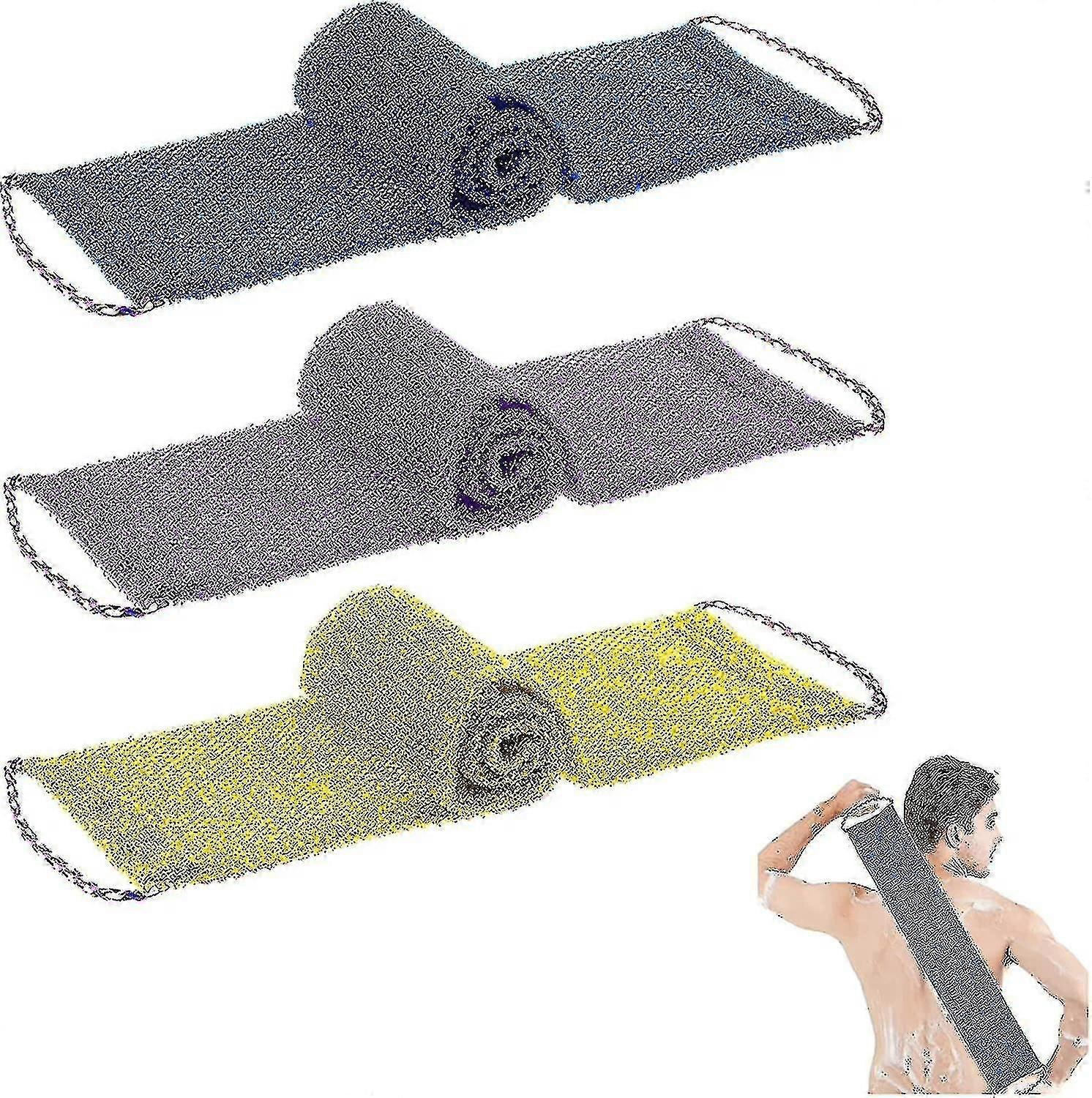 3 Pcs Douche Scrubber Nylon Scraper Massage Remover Mesh Sponge