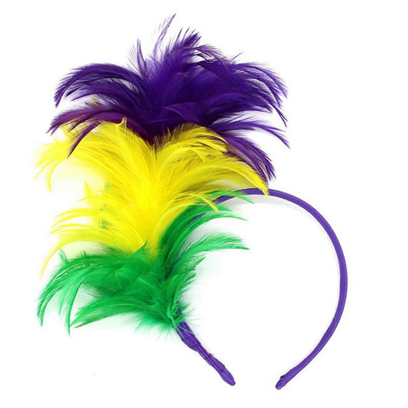 Mardi Gras bandeau pour les femmes clapet casque accessoires pour la fête de mascarade bandeau élégant bandeau de plume