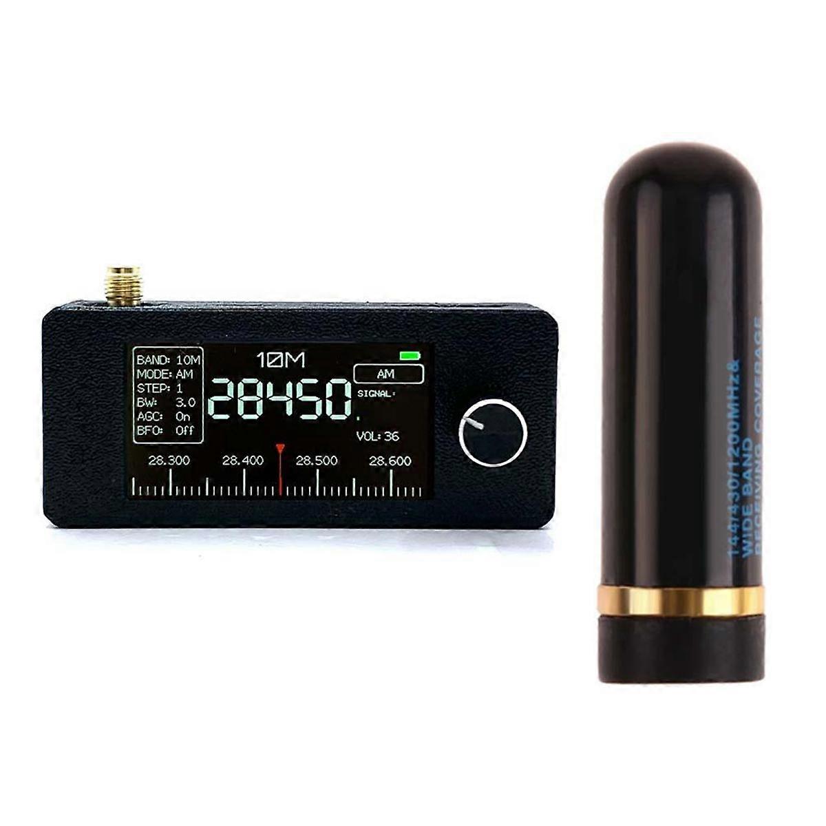 Radio portable 0,5 kHz-181 MHzRadio de poche à écran IPS de 1,9 pouce avec antenne Récepteur radio toutes bandes HF