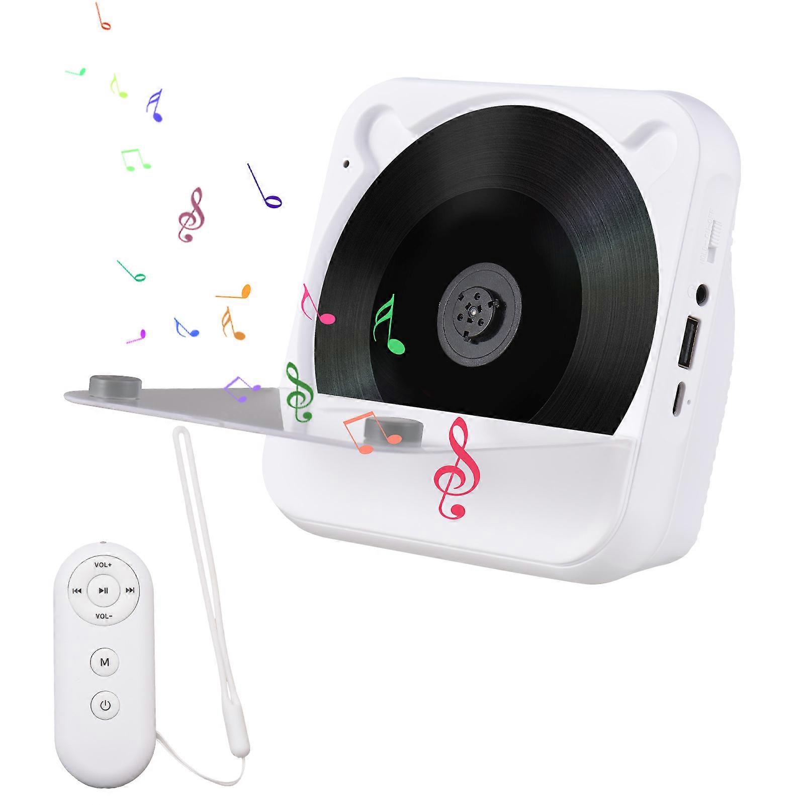 Portable Desktop CD Player with Remote Control & BT - LED Screen, HiFi Stereo, FM Radio, Support CD/CD - R/CD - RW/MP3/WAV