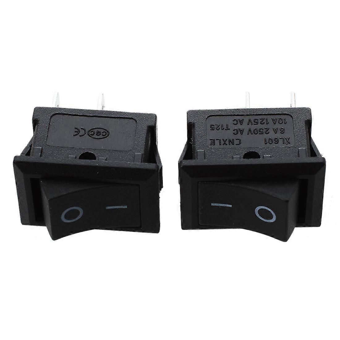 2 Pcs AC 6A/250V 10A/125V 2 Pin 2 Position ON/OFF Rocker Switch KCD1