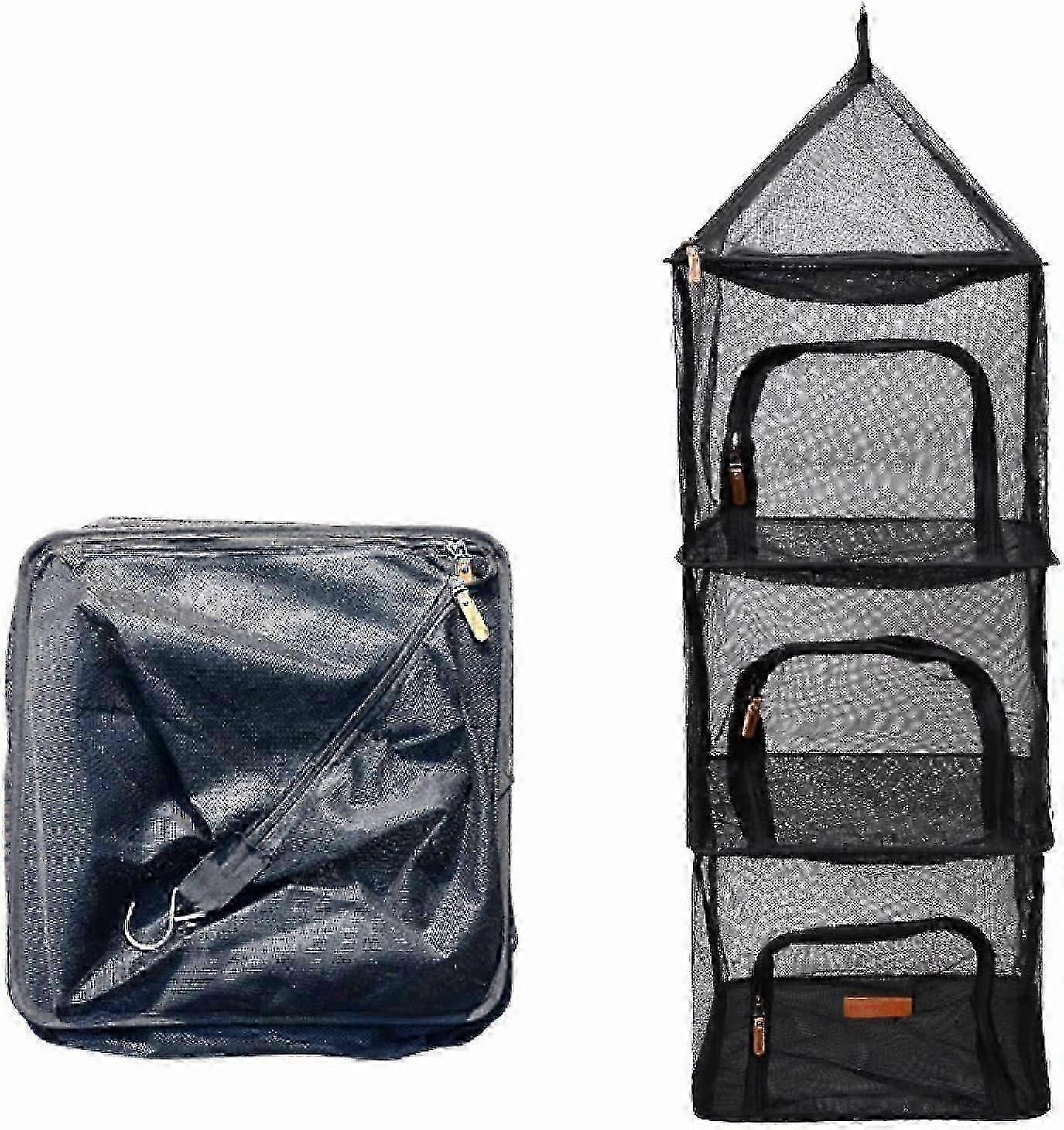 New Outdoor Camping Tableware Storage Ventilation Hanging net Bowl Basin Drying net 4-Layer Storage net