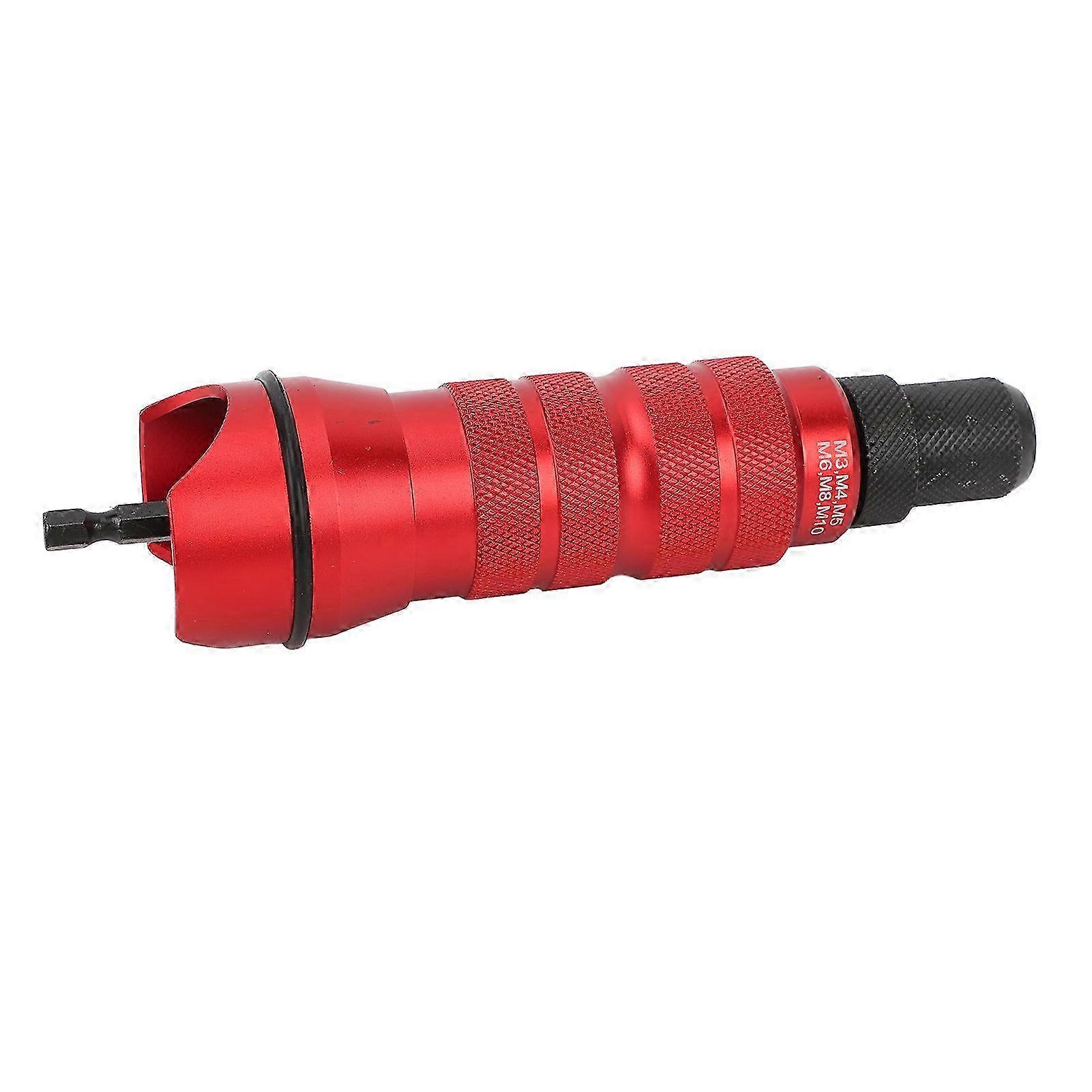 Portable Electric Rivet Drill Adapter Kit with 6 Interchangeable Heads for Installation & Maintenance