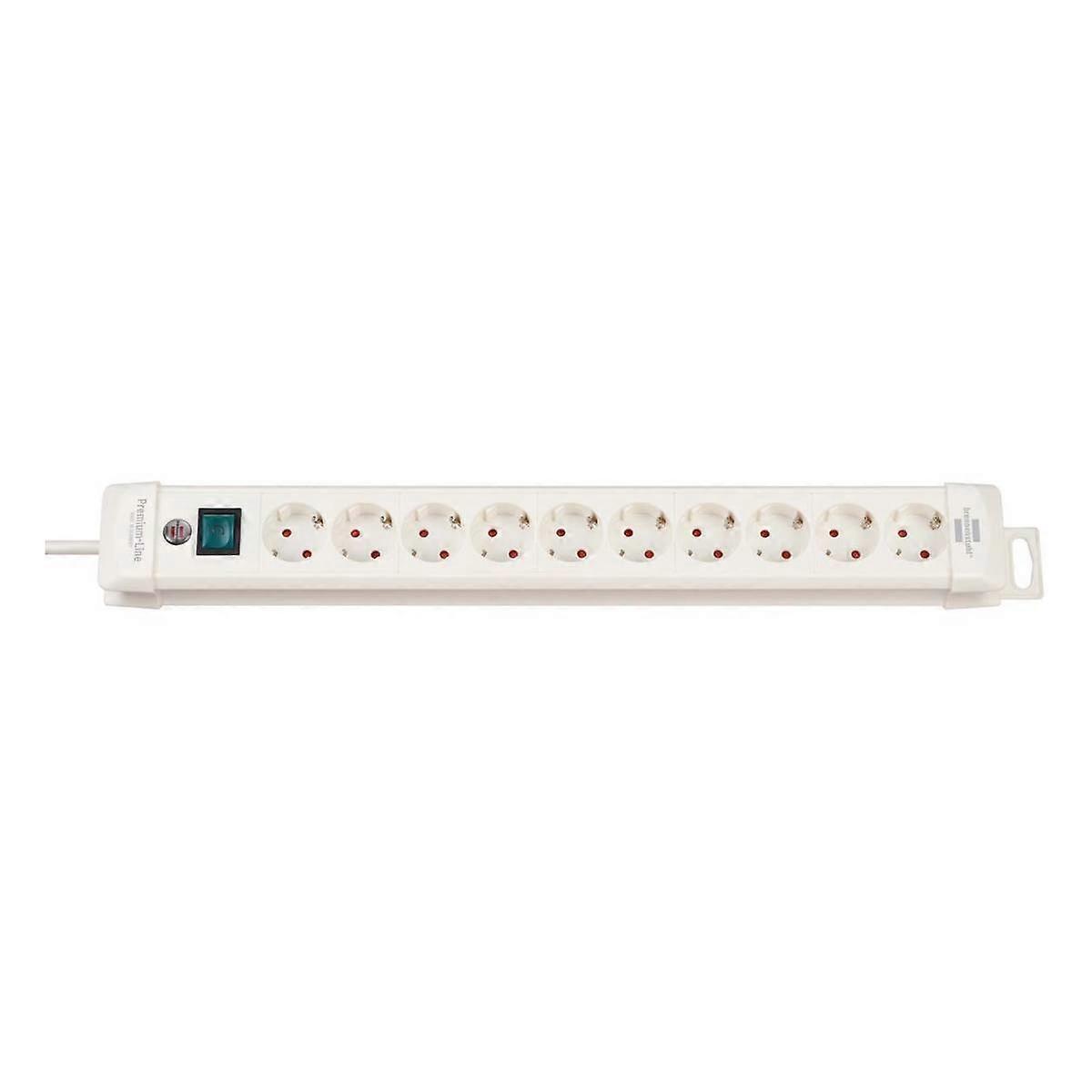Multi-socket outlet with 10 sockets type F Premium-Line 3m, White