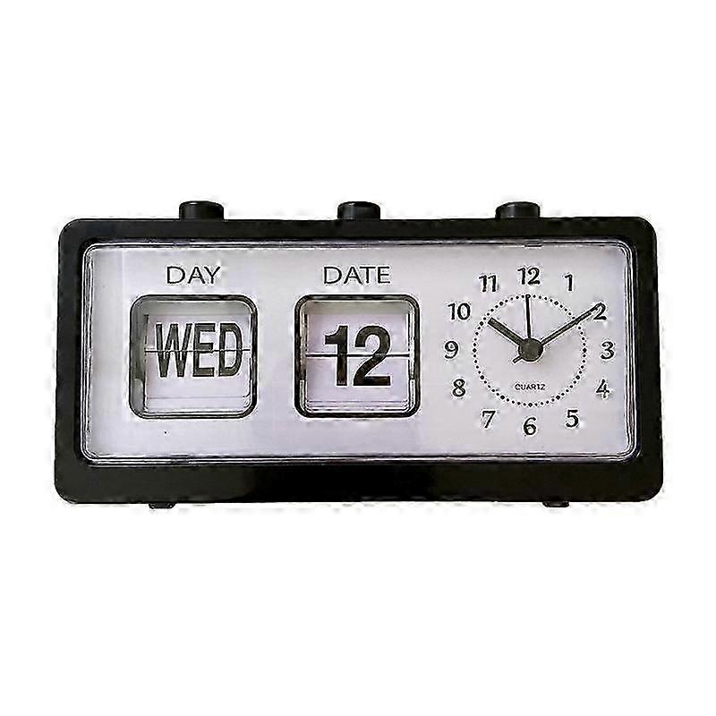 Mechanical Alarm Clock Novelty Flip Clock Desktop Digital Clock with Calendar Clock Home Decor Retr Edition