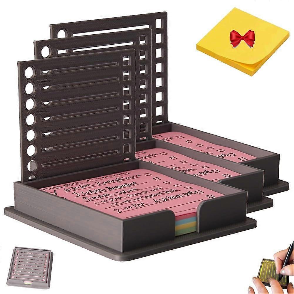 Sticky Note Stencil Template Set with Dispenser, Post It Note Holder, To Do List Stencils, 3-Piece Design