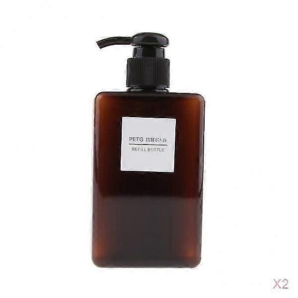 2Pcs Foaming Soap Dispenser Cosmetic Containers Bottle  Brown 280ml