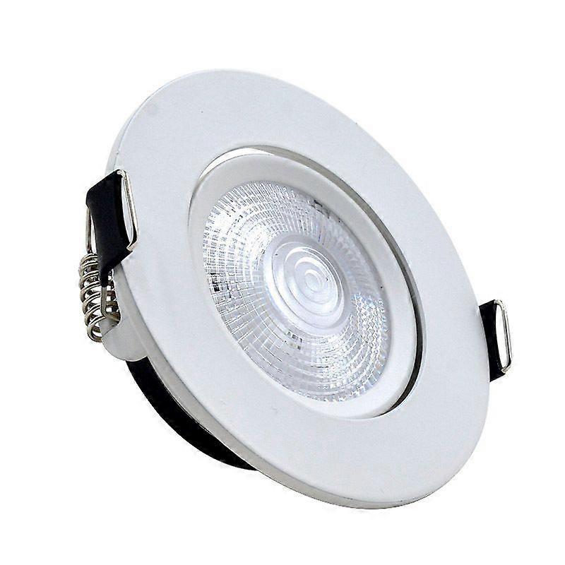 Set of 1 Extra Flat Round LED Spotlights 5 Watt (5W) / 450 Lumens, White Exclusive Recessed LED Spotlight - 50 Adjustable Ceiling Lamp LED Neutral Whi