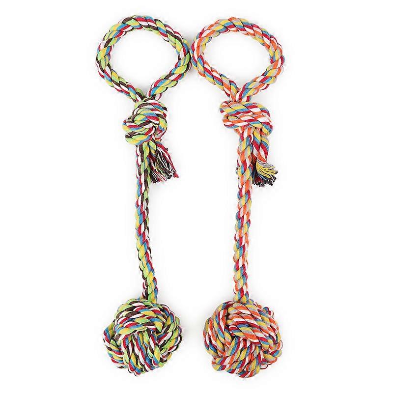 2pcs Poly/Cotton 45cm Monkeys Fist Knot Rope Dog Toy