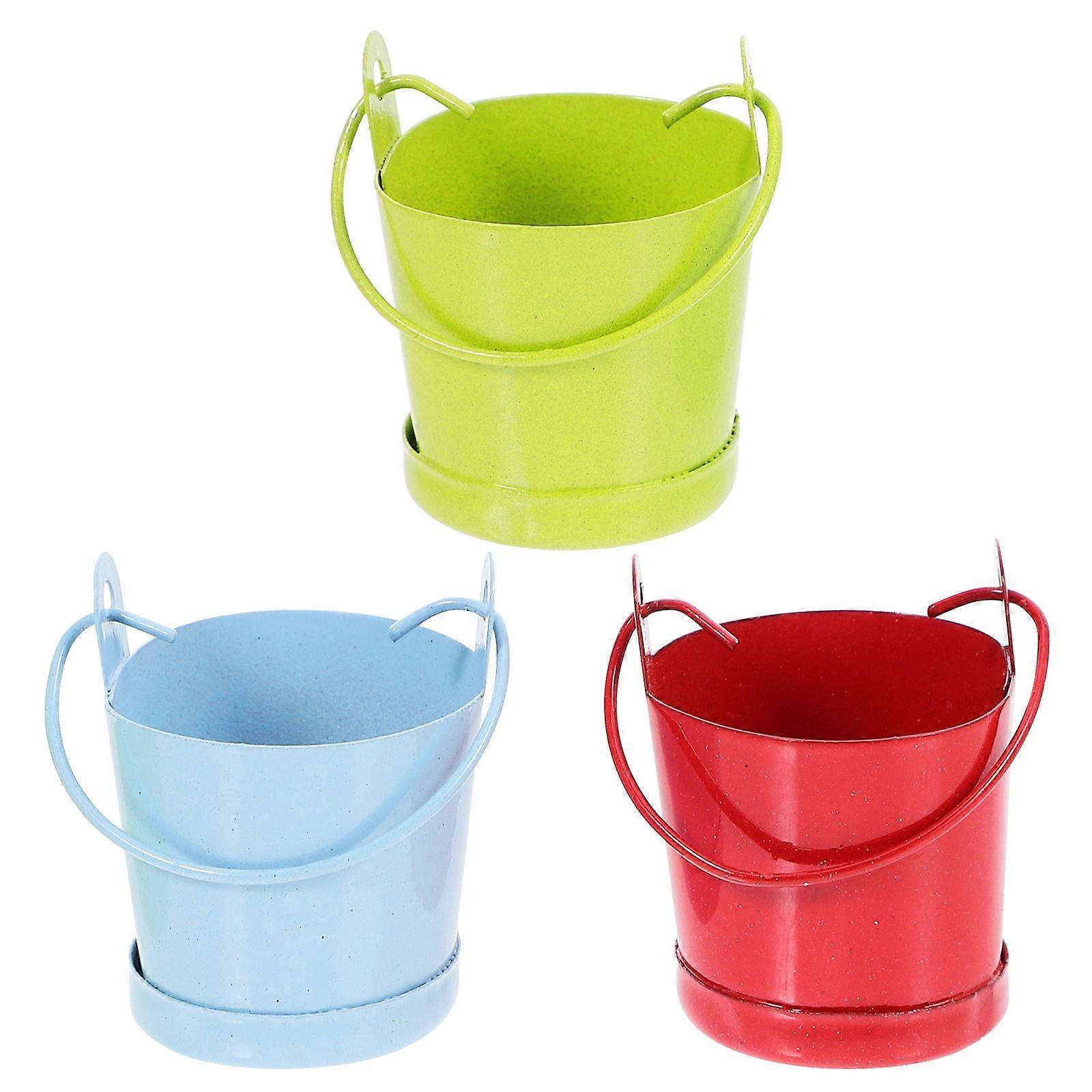 3 Stück Mini-Eimer Puppenhaus Kleine Eimer Mini-Eimer Miniatur-Blumentöpfe