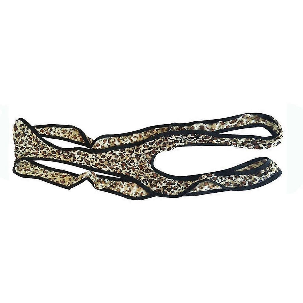 Mens Jockstrap Leotard Underwear Jumpsuit V String Wrestling Singlet Bodysuit Leopardo One Size