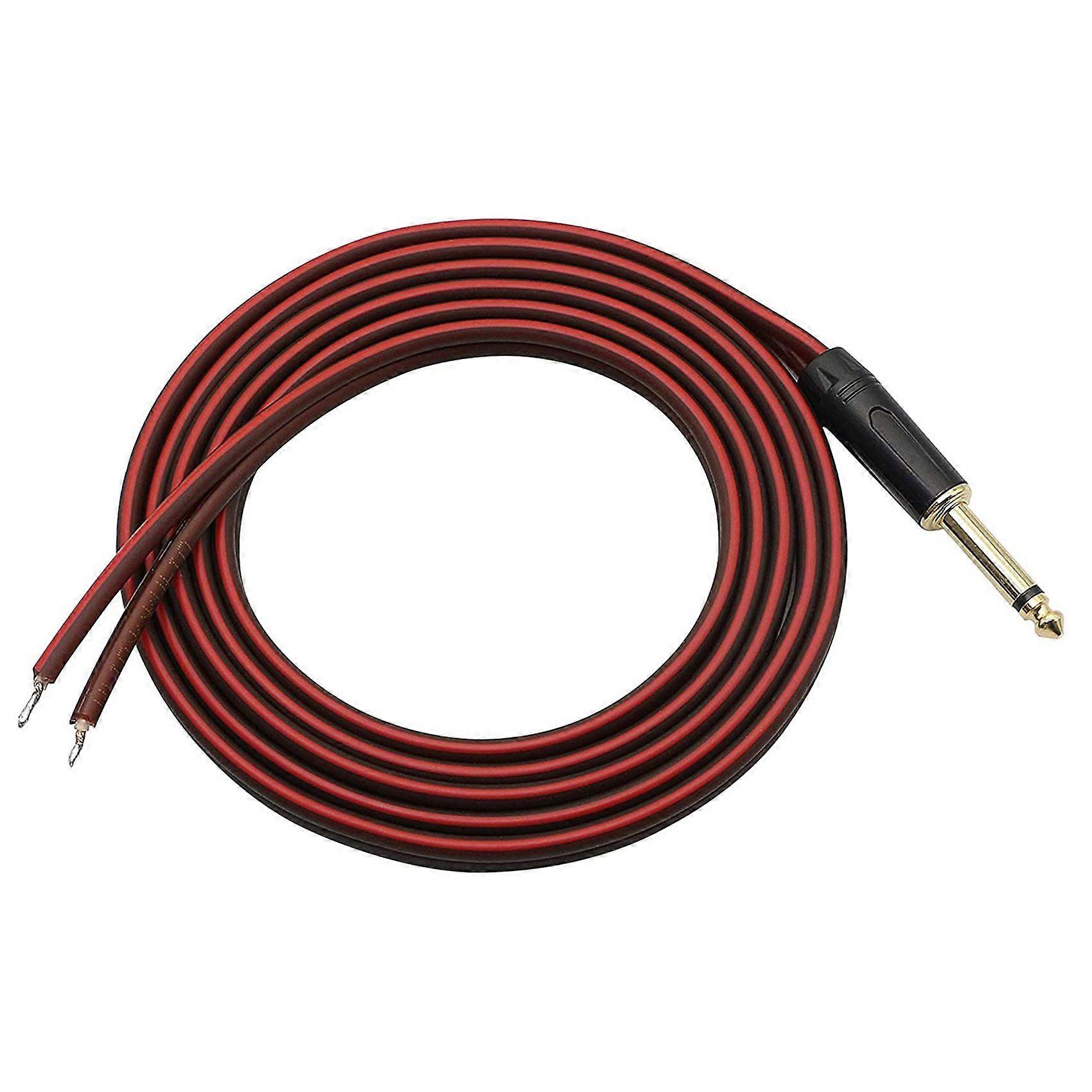 1/4 to Speaker Bare Wire,Audio Cable to 6.35mm Male Mono Adapter Replacement Open End Gold-Plated OFC HiFi Speaker