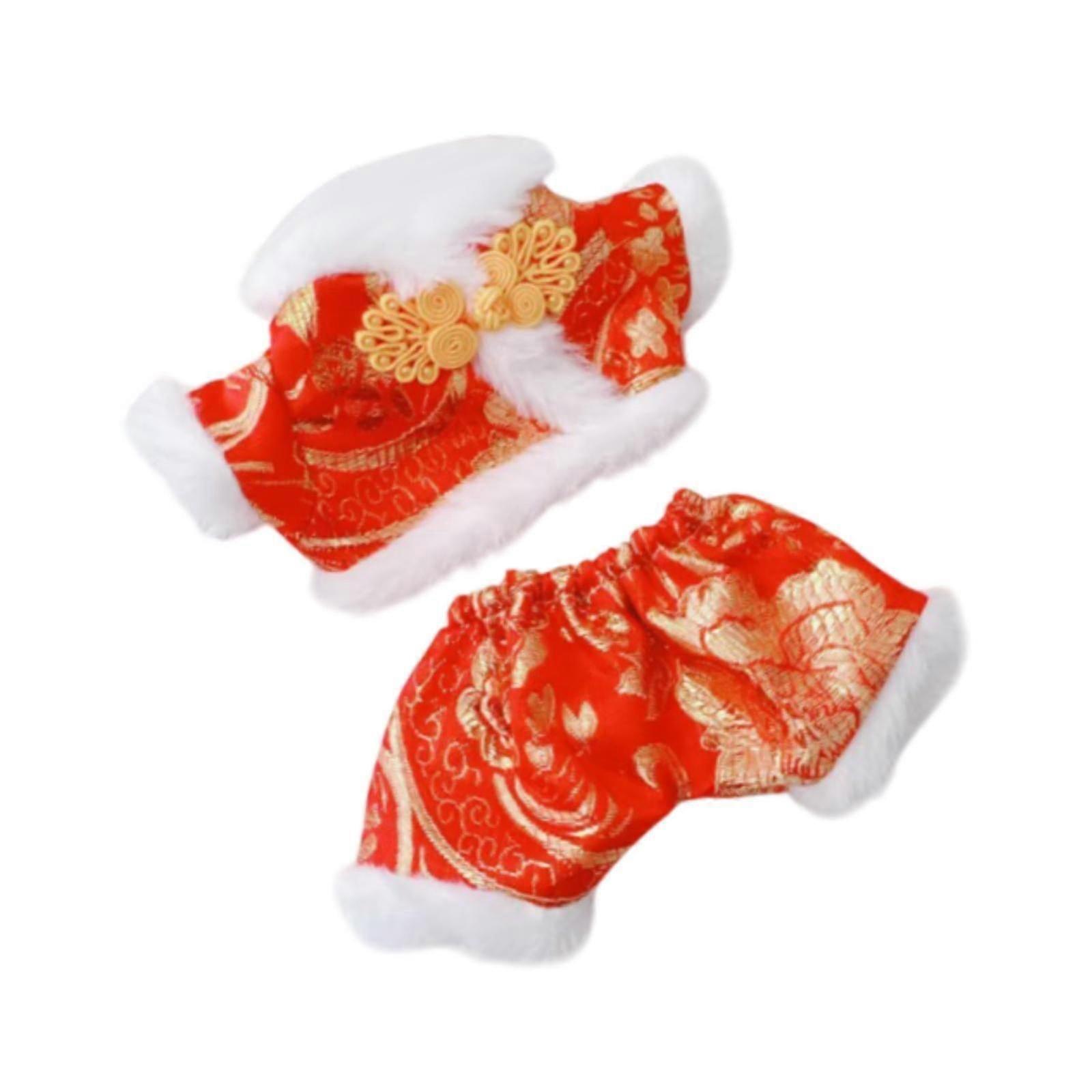 Handcrafted New Year Attire Sets with Tops and Pants for 20cm Dolls Ideal for Dressing Up