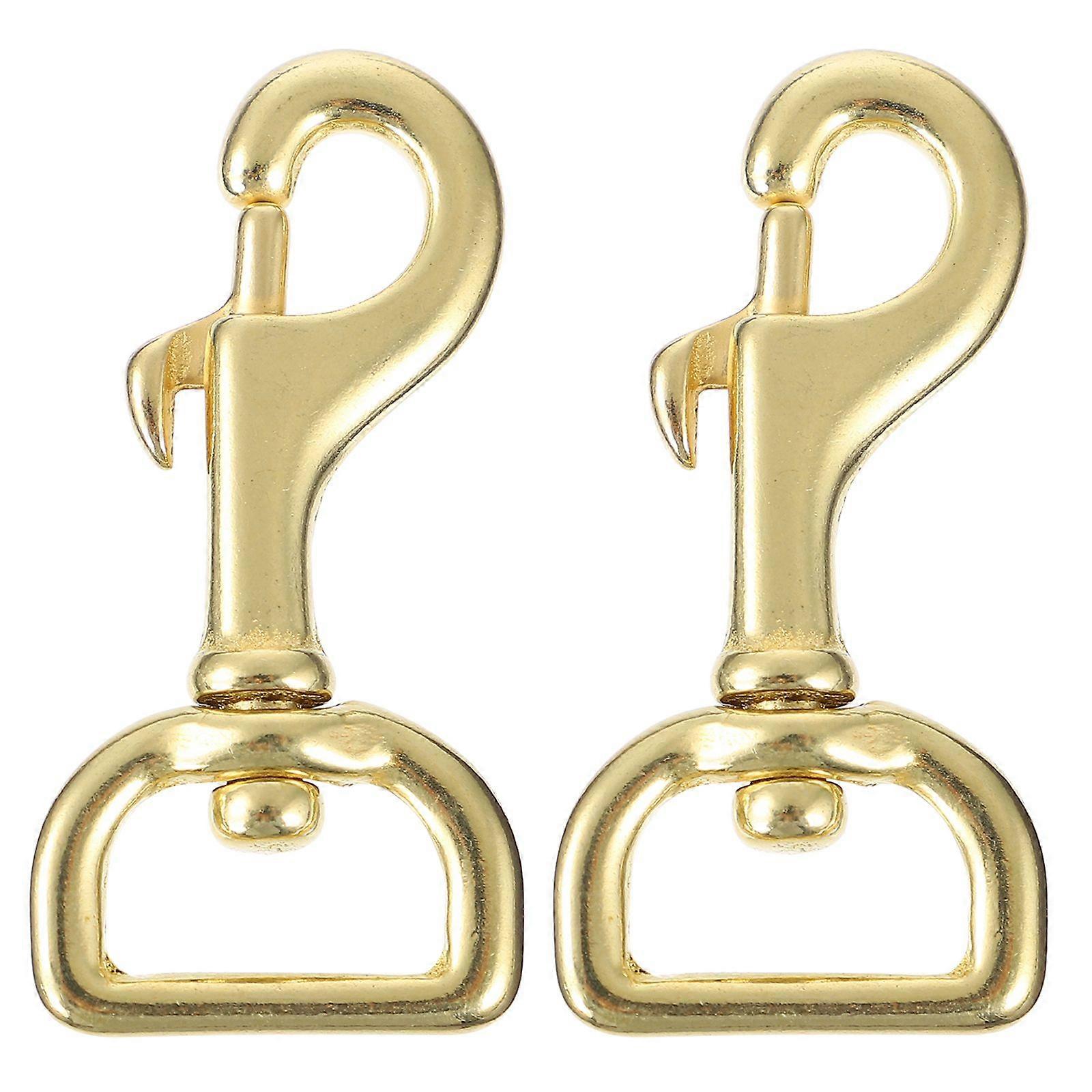 2Pcs Brass Swivel Bolt Snap Hooks Swivel Eye Single Ended Scuba Diving Clips