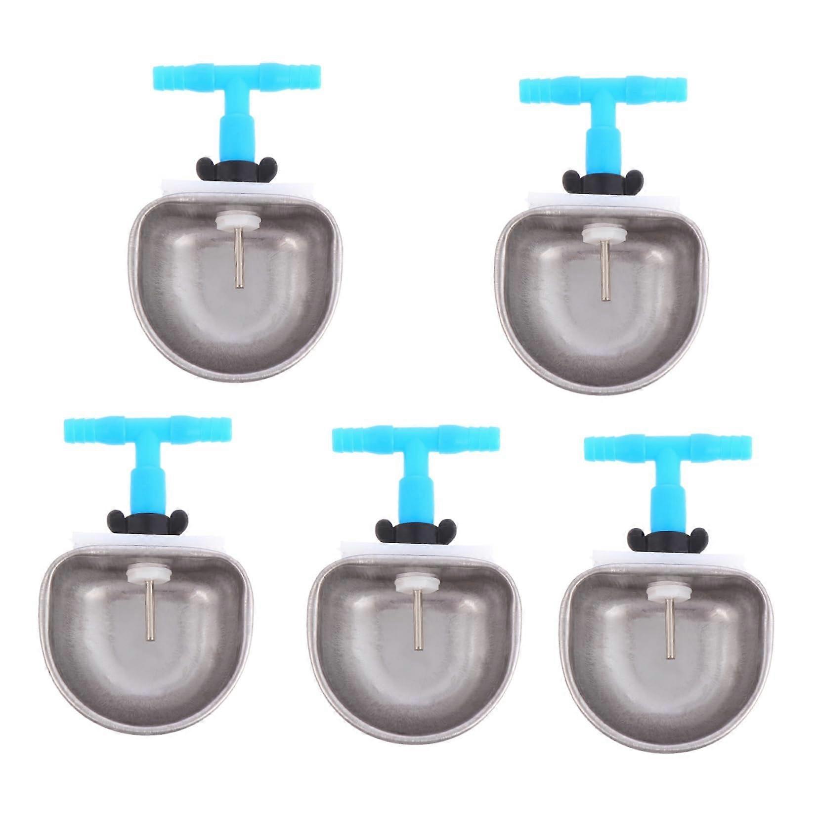 5Pcs Rabbit Water Bowl Automatic Drinking for Rabbits Feeder with Joint Connector for Animals and Farm Use