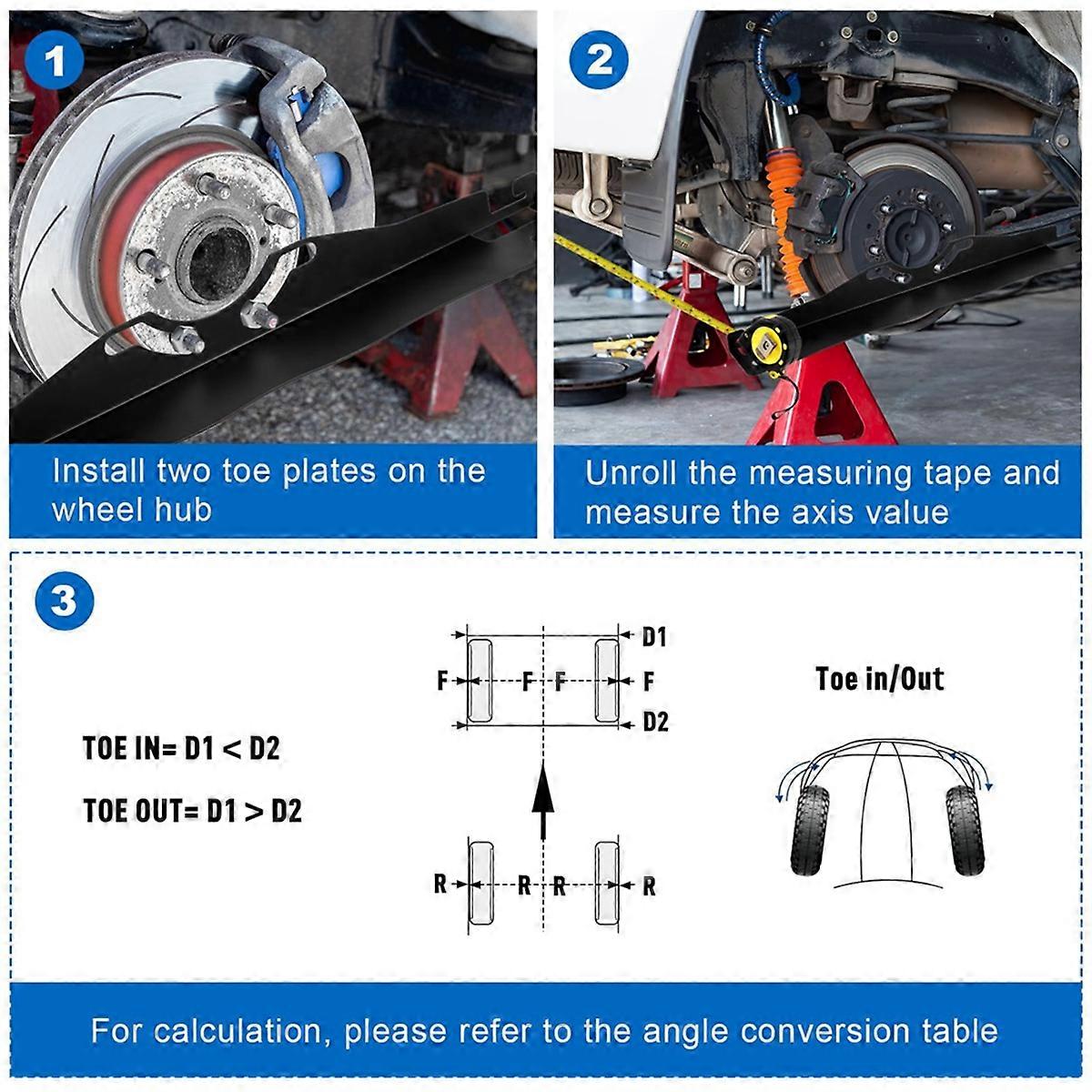 Wheel Alignment Tool Boards, Heavy Duty Toe Alignment Tool Plates with Accurate Measurements for Car