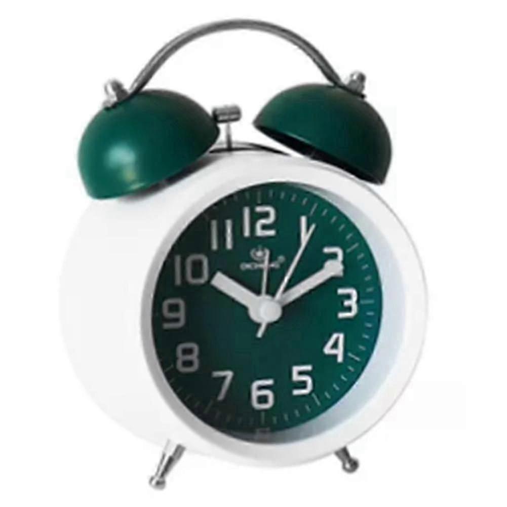 Style Alarm Clock With Twin Bell Bedside Desk And Shelf Clock Green