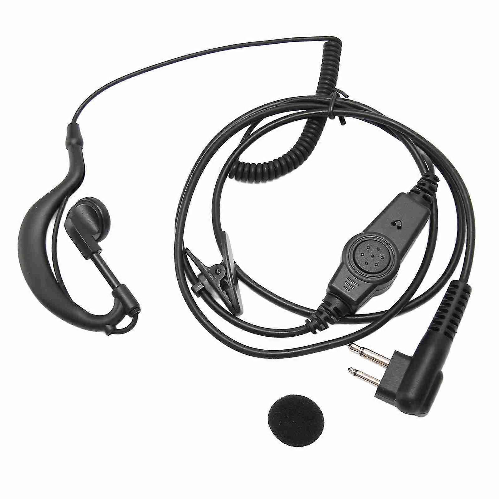Intercom G Shaped Earhook Earpiece - Durable, Anti-Interference for Hytera & Motorola