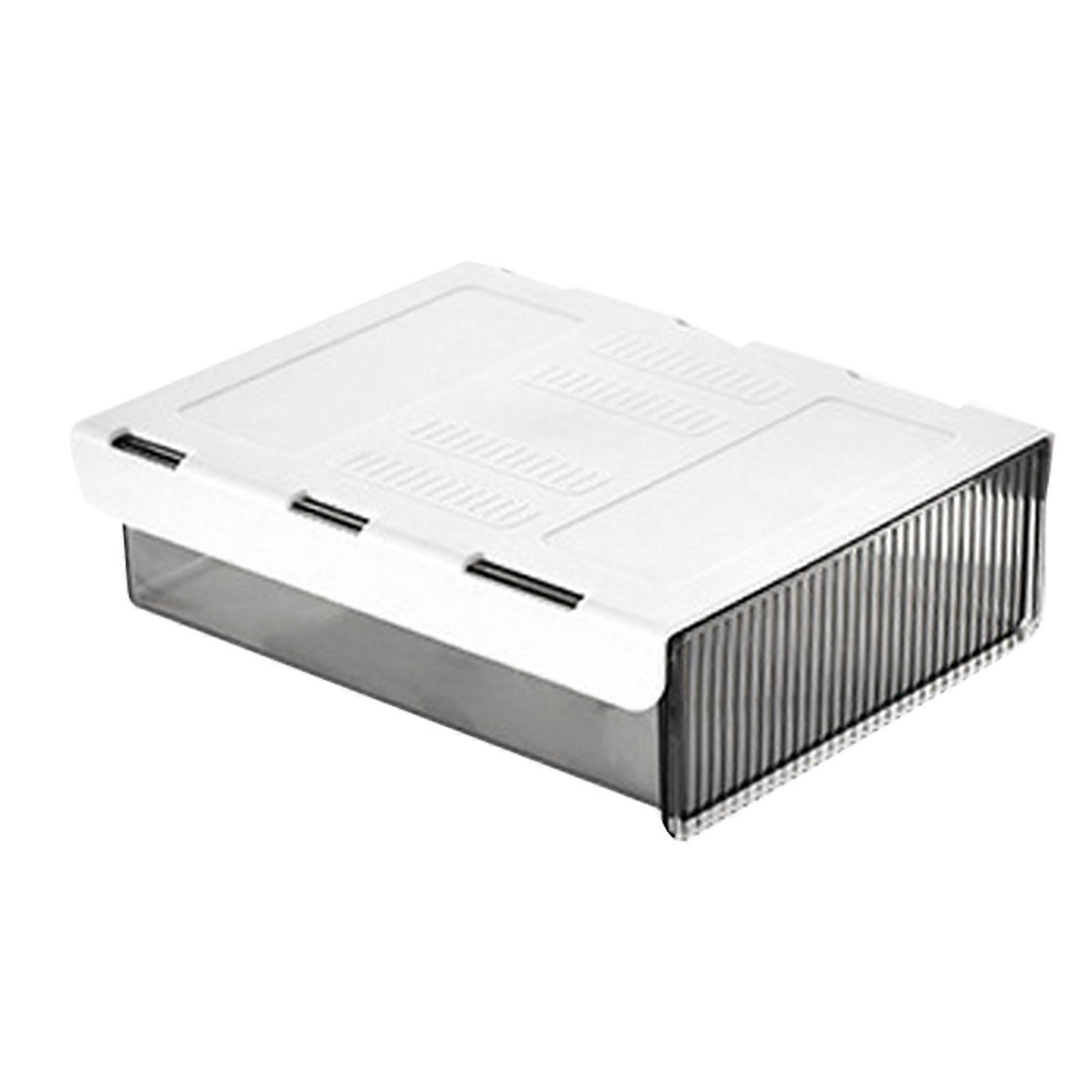 Underdesk Drawer Box Plastic Transparent Space Saving Slide Out Under Table Storage Case for Office Classroom