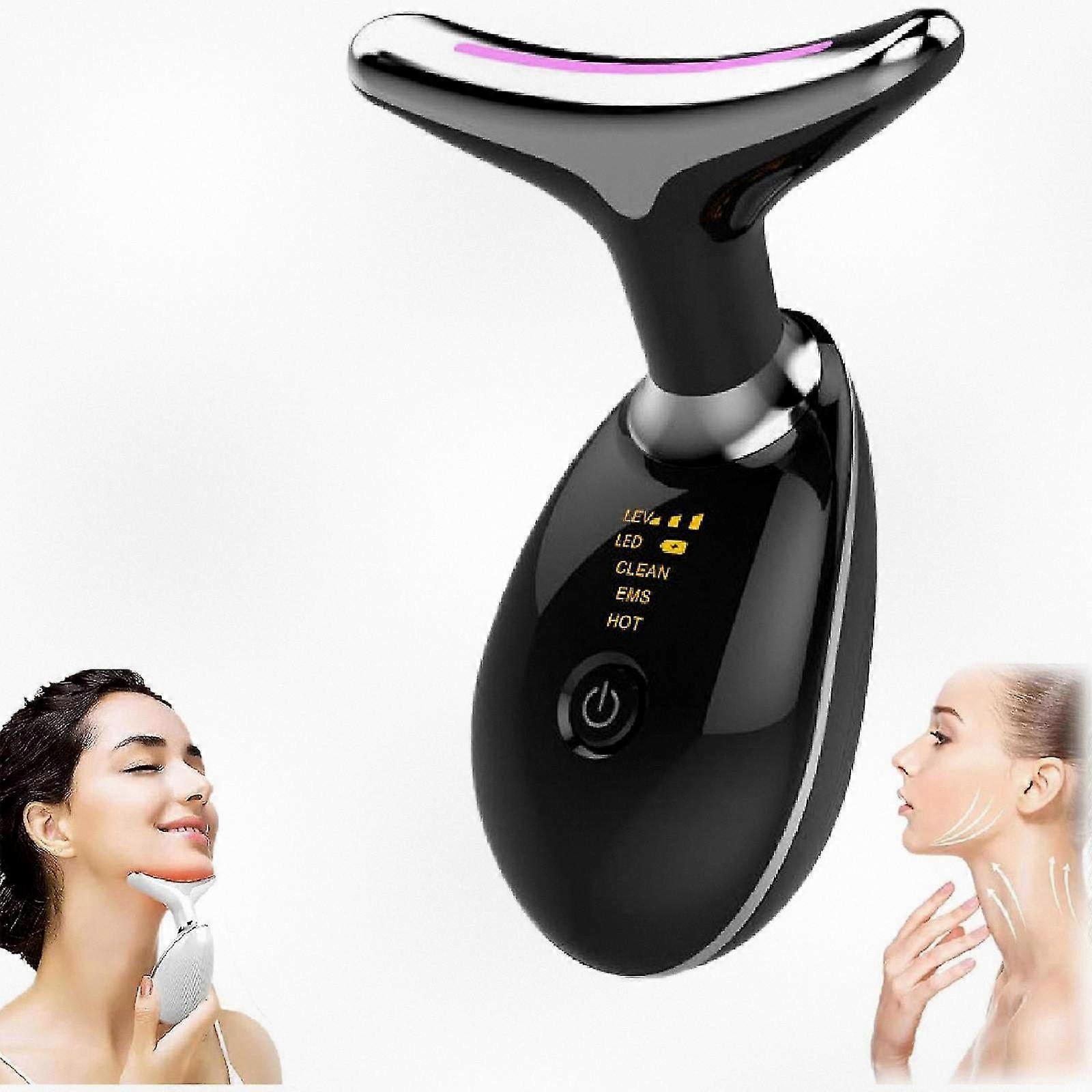 Facial Rejuvenation Massager for Neck and Face, Wrinkle-Firming Device with 7 Color Light Therapy for Youthful Skin